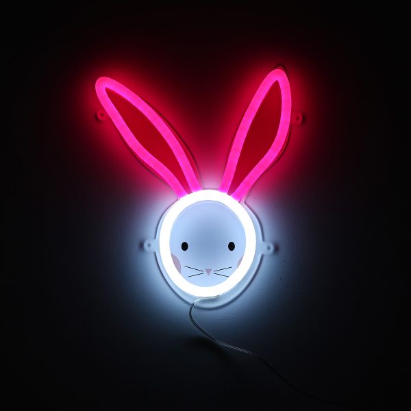 Foto neones conejo rosa